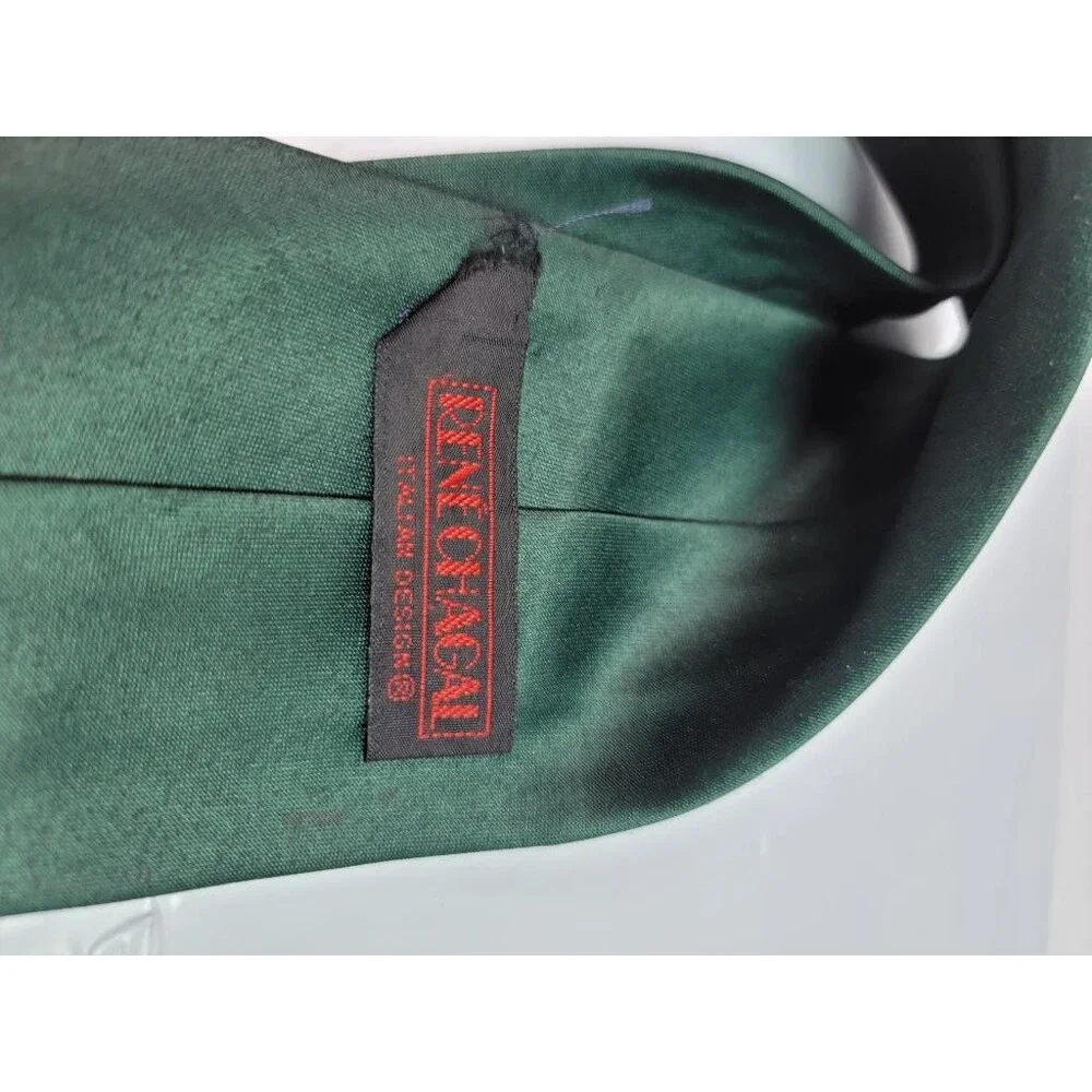 Rene Chagal Mens Tie Green White House Cannon Military Patriotic Polyester